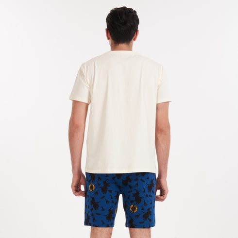 Men summer pajama set Off White T-shirt + Witches shorts